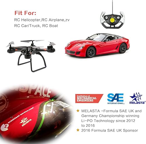 Miniatura 5 de melasta Batería LiPo 4S 14.8V 2200mAh 50C RC Lipo Batería Compatible con XT60 Plug para RC Avión Helicóptero Quadcopter Vehículo Barco