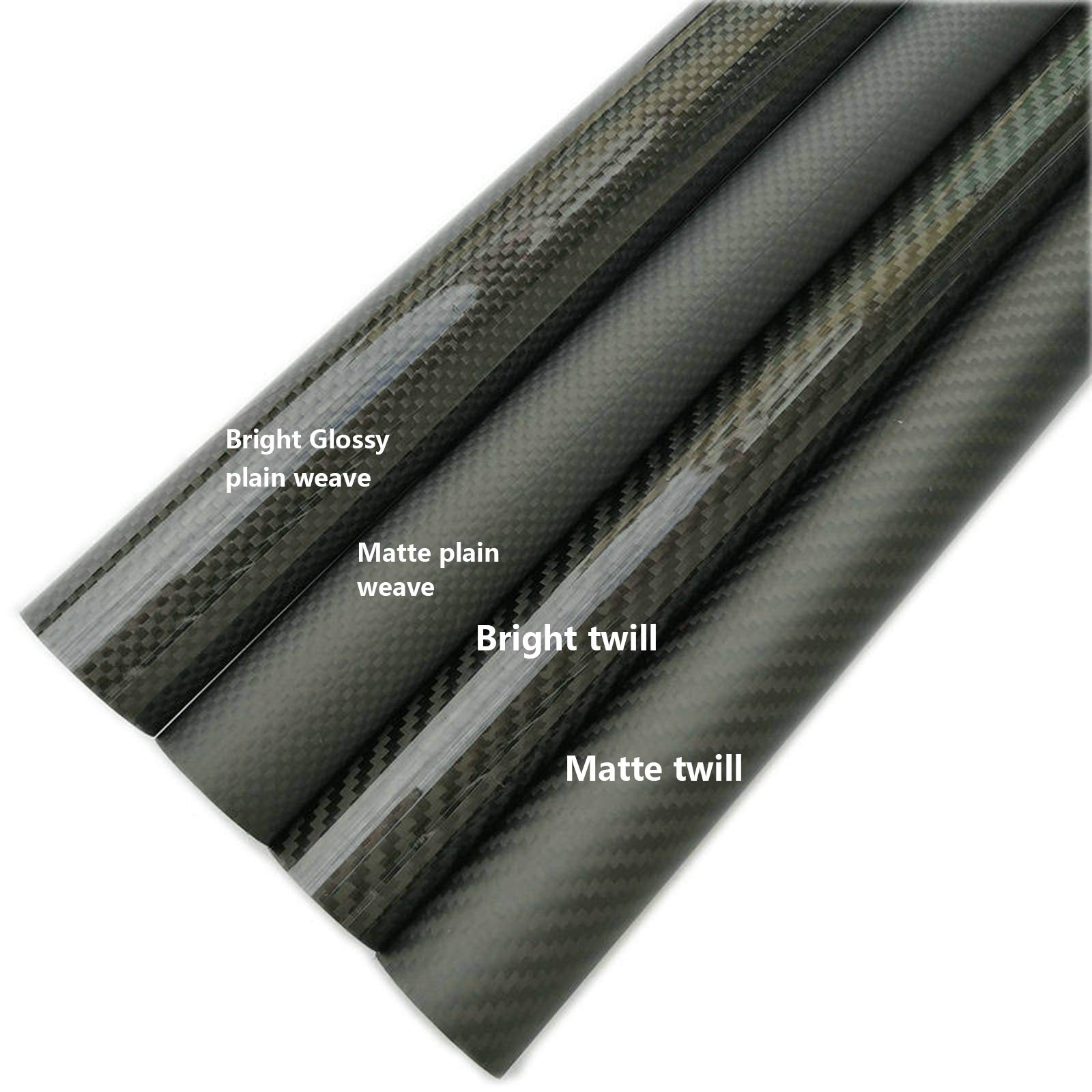 Long 500 Mm 3K Rotolo Di Carbonio Avvolto in Fibra Di Carbonio Superficie Lucida, 2Pcs/22Mmx20Mmx500Mm