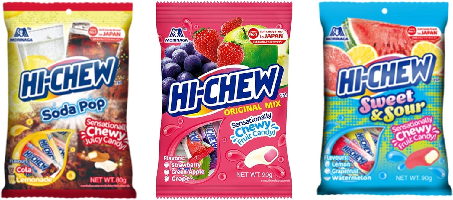 Hi-Chew Japanese Candy Variety Pack (3 Flavours) | Soda Pop, Sweet & Sour, Original Mix
