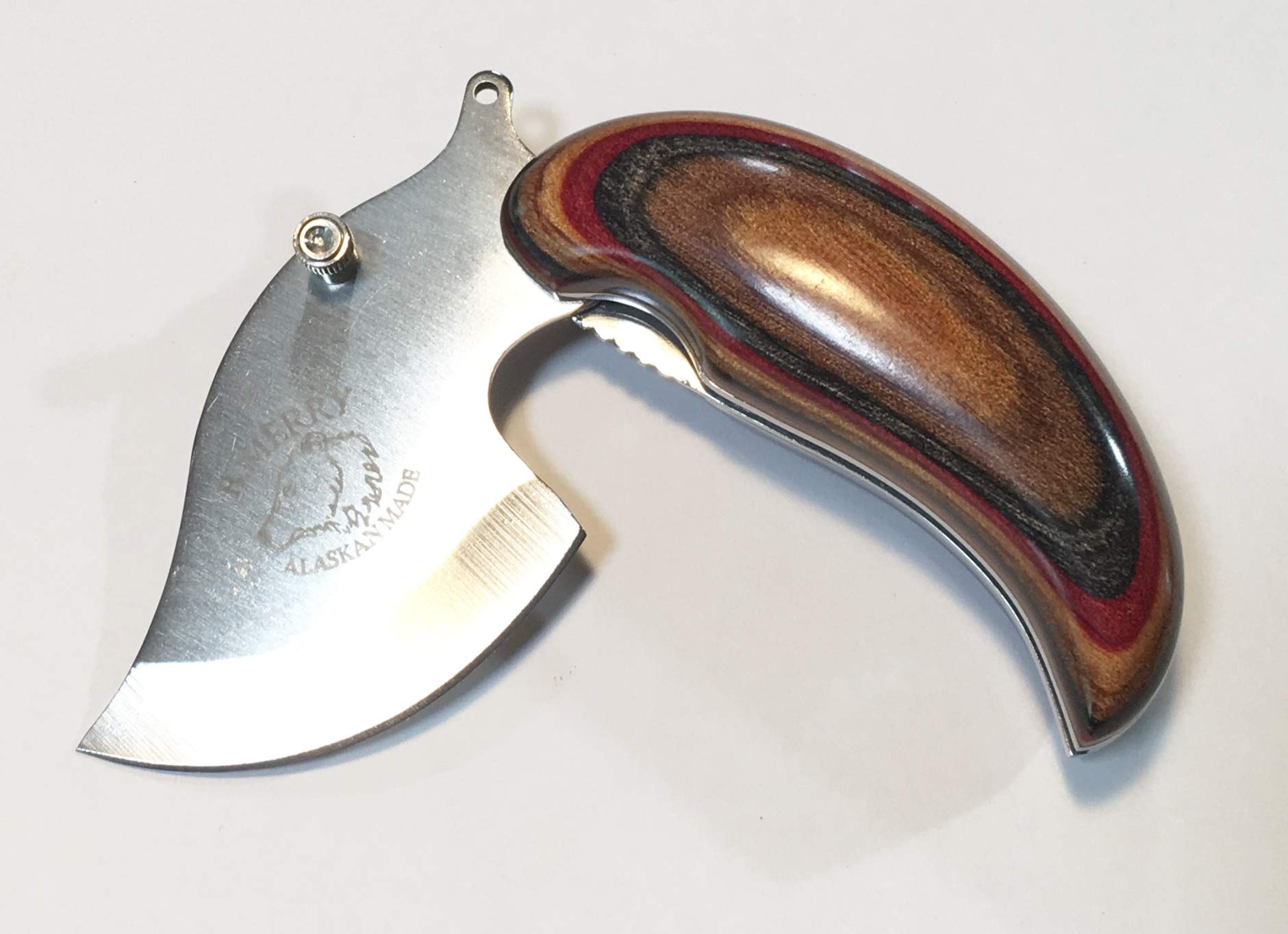 B.Merry Studio Made in Alaska Dymondwood Ulu Pocket Knife Folding