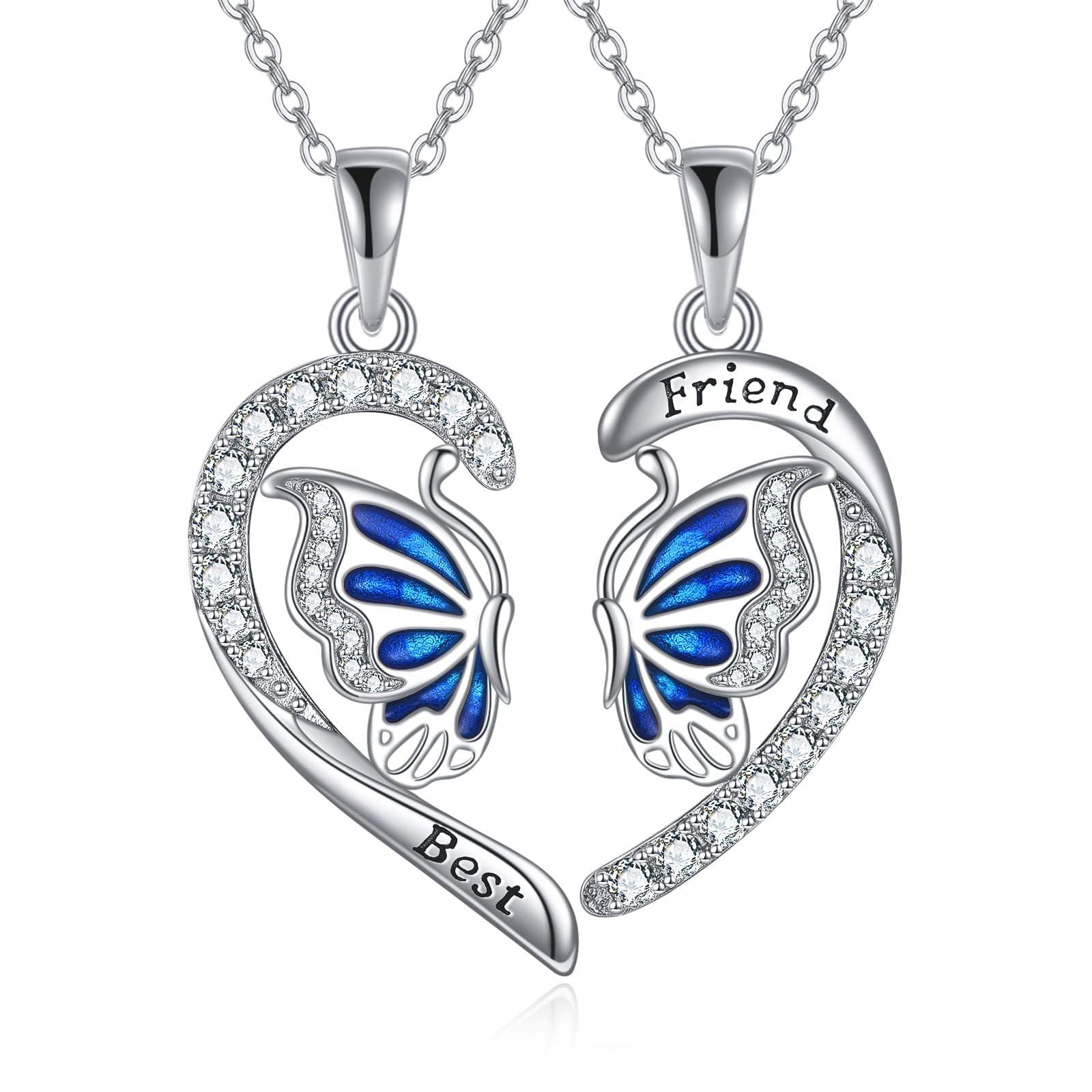 Butterfly Best Friend Necklace for 2 Friendship Necklace for 2 Sister Necklace Best Friend Gift BFF Necklace for 2 Best Friends Pendant Gift for Her