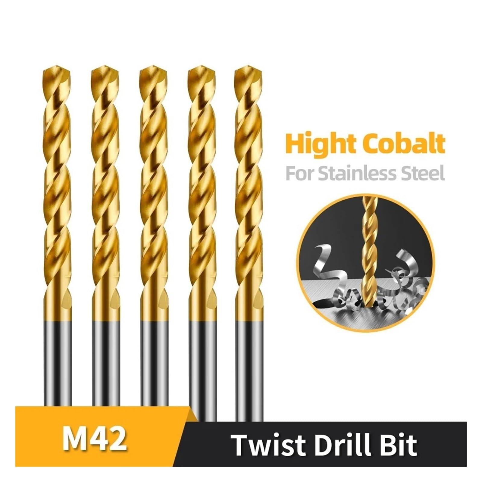 Zestaw wierteł krętych M42 ze stali szybkotnącej 8% kobaltu do wiercenia w metalu, stali nierdzewnej i żelazie(11.4mm)
