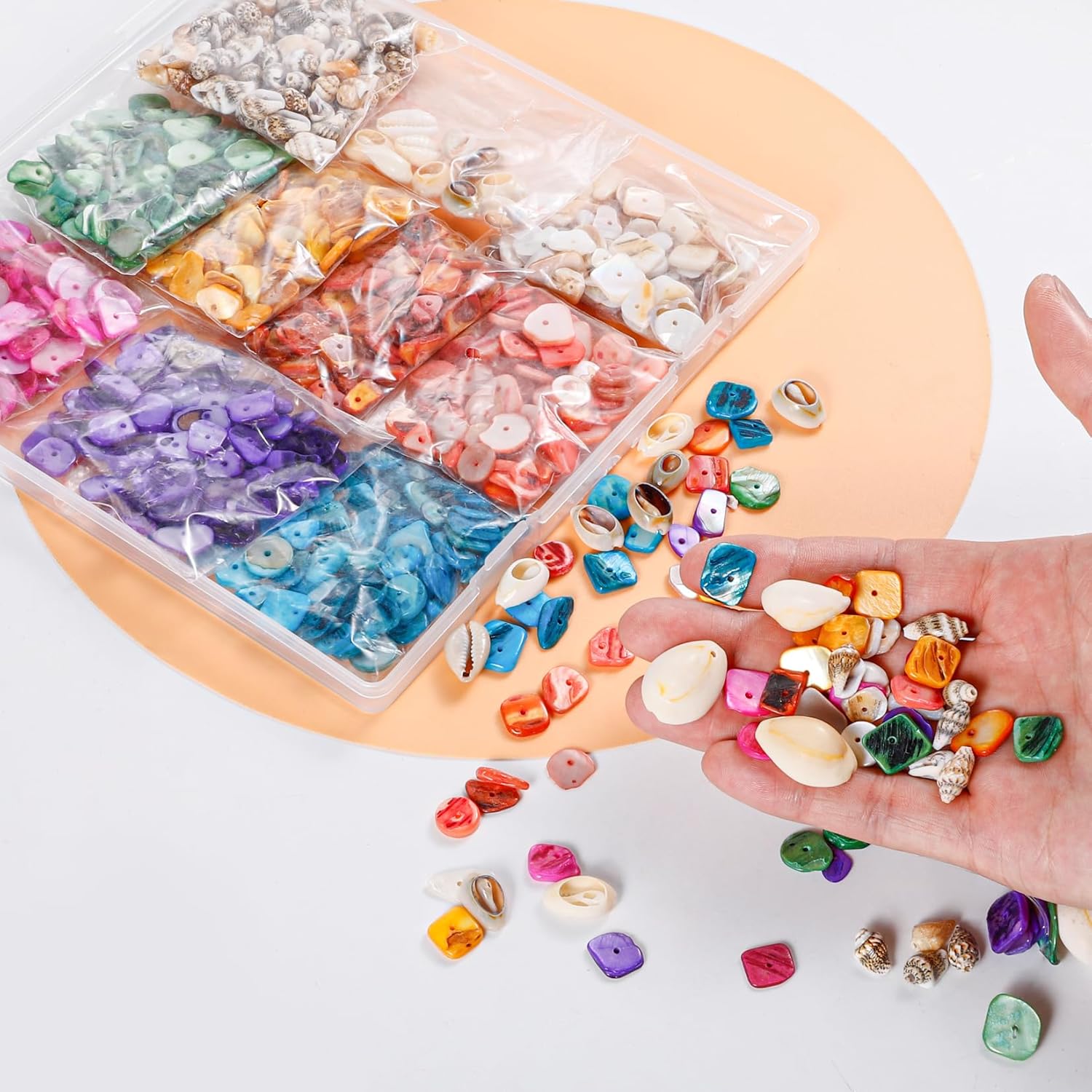 PPCLION Pearl Shell Beads Bracelet Making Kit Bracelet and Heart Beads Elastic Threads for Jewelry Necklace Making - Image 3