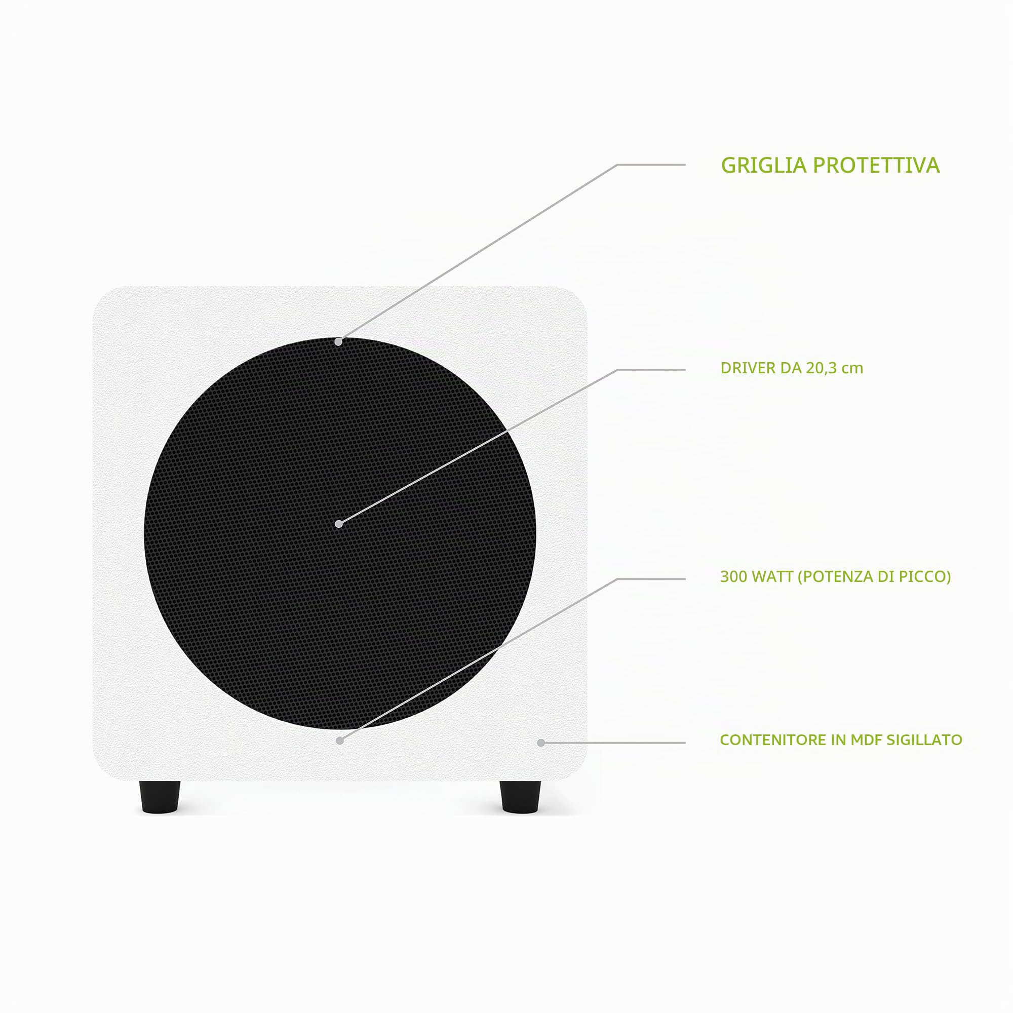 Kanto SUB8 Sealed Powered Subwoofer | 300W Peak Power | 8" Woofer | Vinyl