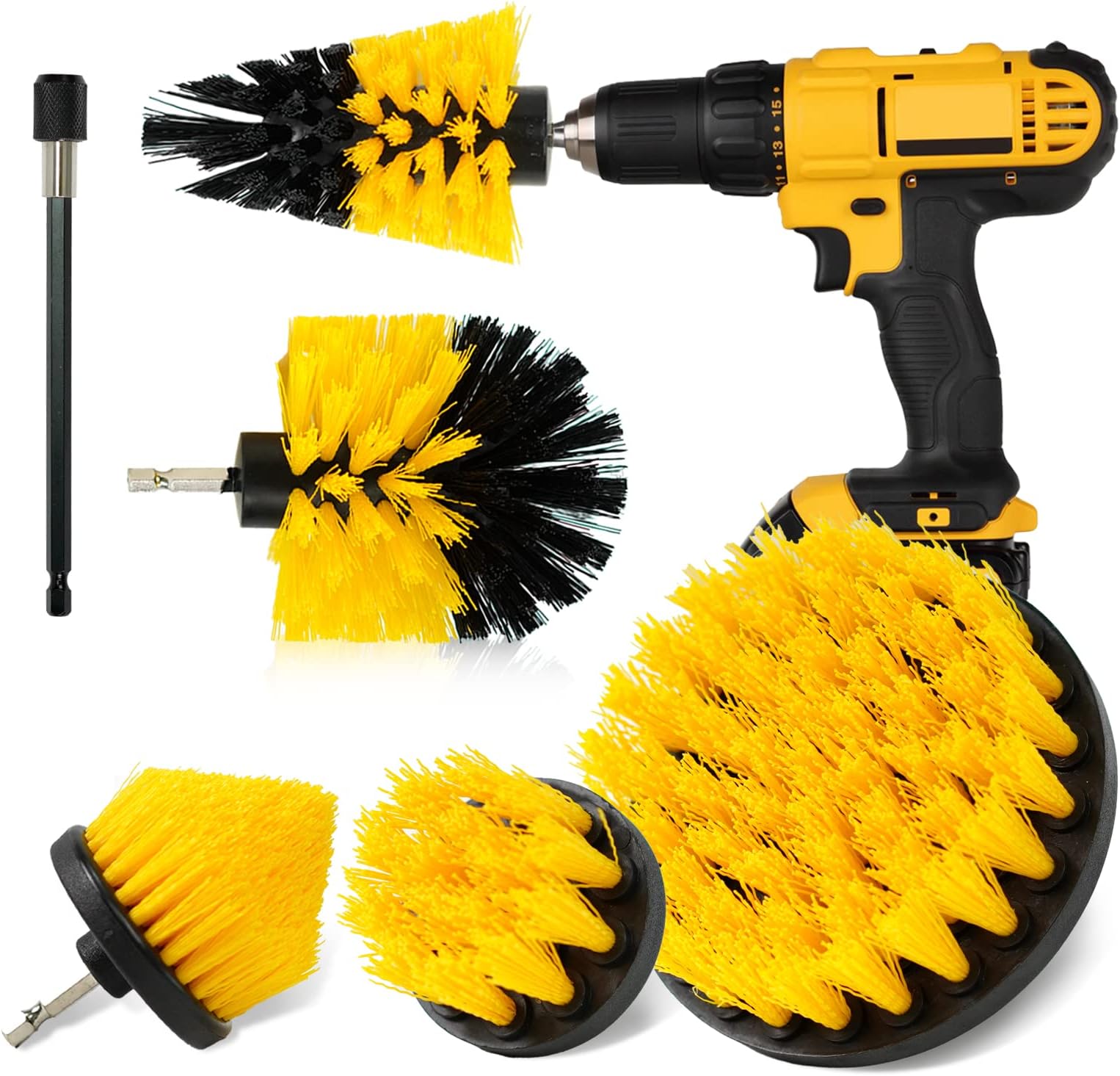 6 Pack Drill Brush Attachment Set Power Scrubber Cleaning Brushes