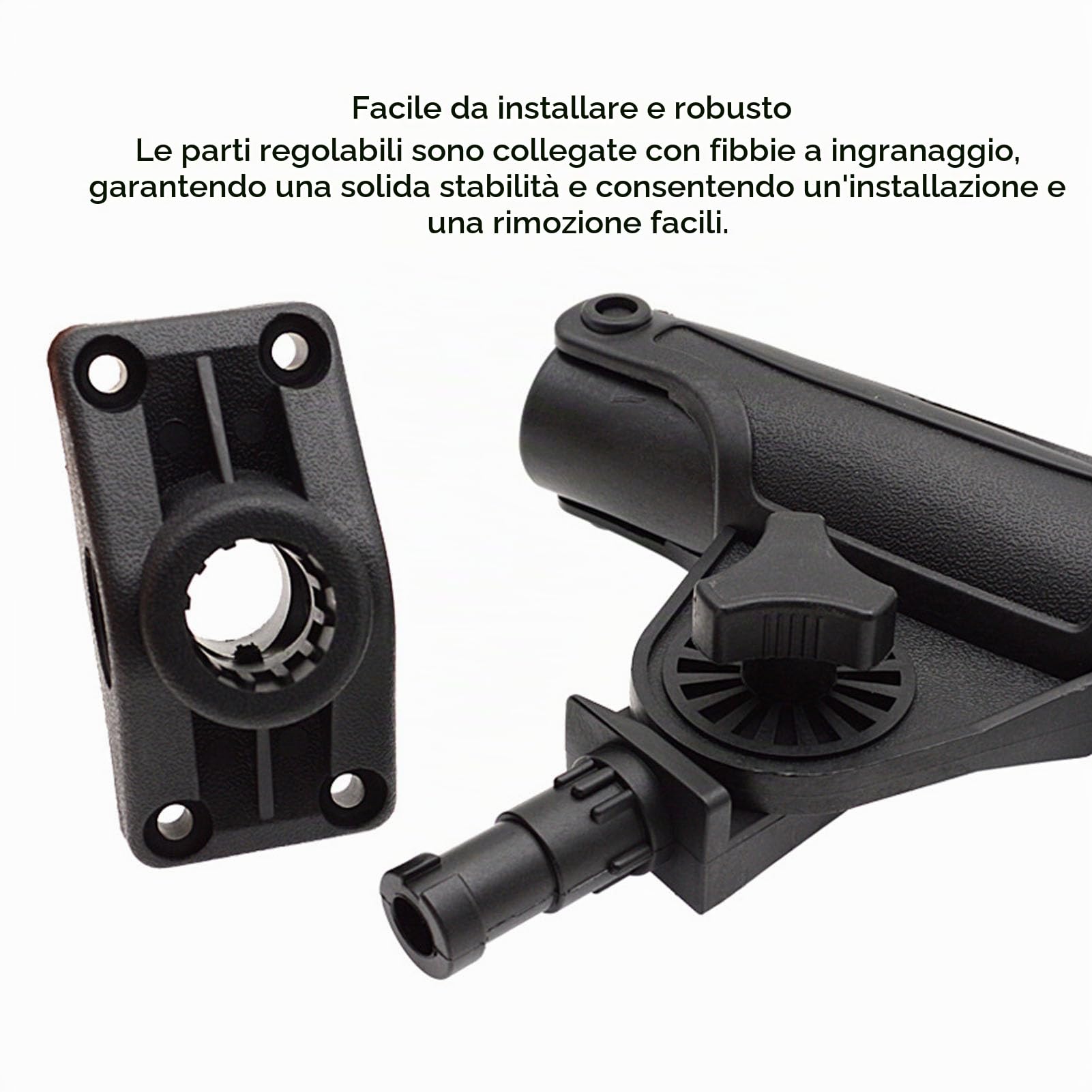 BuyWeek Supporto per Canna da Pesca Portacanna da Pesca, 360 Gradi Regolabile in Nylon in PVC per Kayak Barca