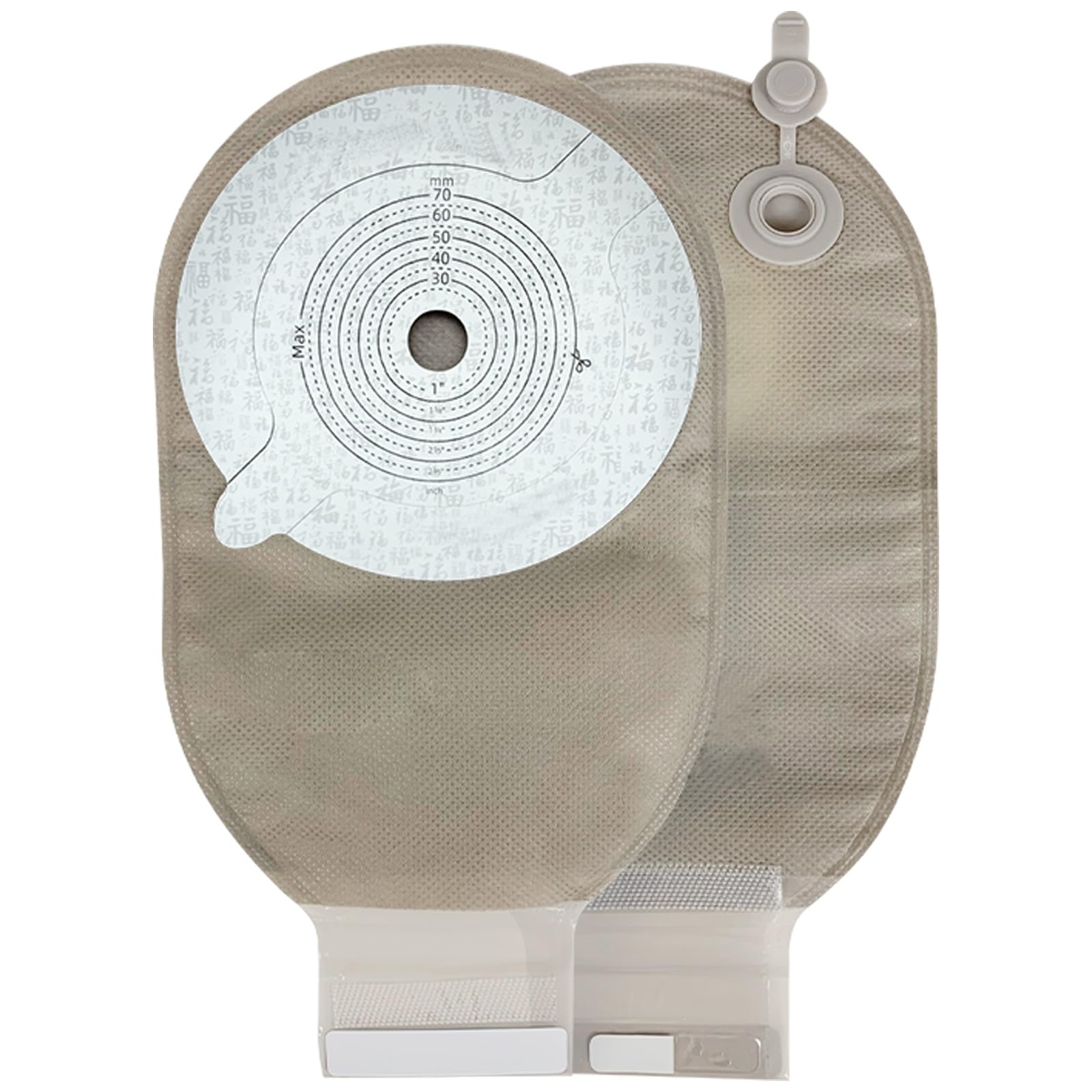 10 Stück Kolostomiebeutel, Einteiliges Drainagebeutel, Stomabeutel mit Verschluss für Die Ileostomie-Stomaversorgung, Zuschneidbar (25–70 MM)