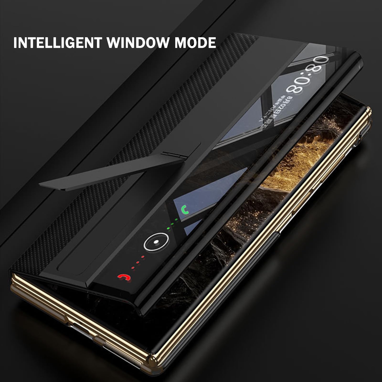 Czerwone, Mate XT, etui z klapką do Huawei Mate XT, ochrona okienna, luksusowy pokrowiec biznesowy z podpórką, matowa skóra, etui odporne na wstrząsy