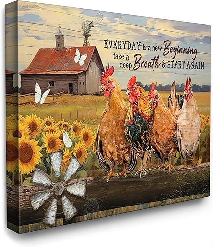 Luslya Lienzo de gallo de granja para pared, pintura inspiradora de gallina de granero, decoración de pared, pósteres enmarcados para el hogar, sala