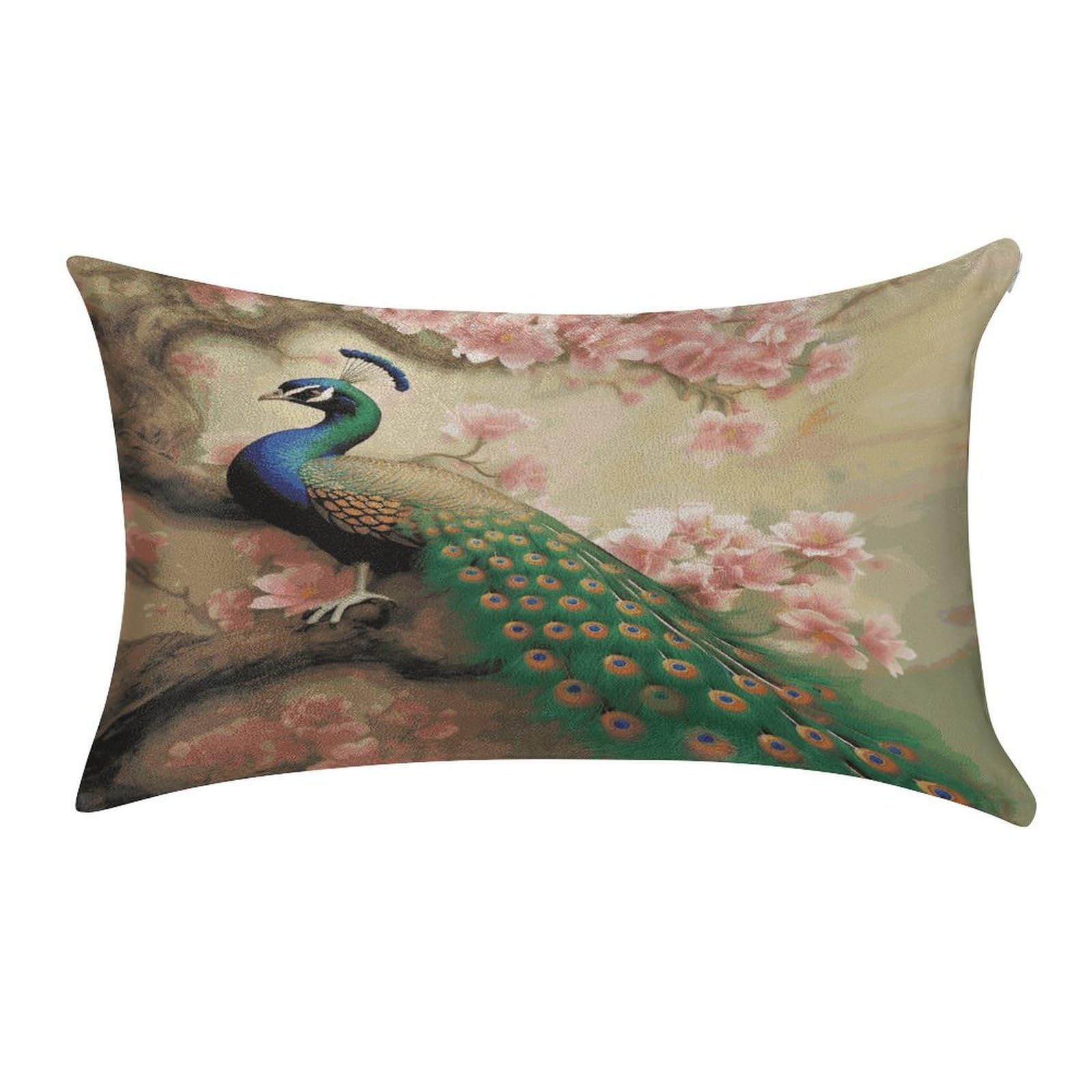 Fekiloot Style Oriental Peacock On Flower Tree Pillow Covers Home Decor Pillow Cases