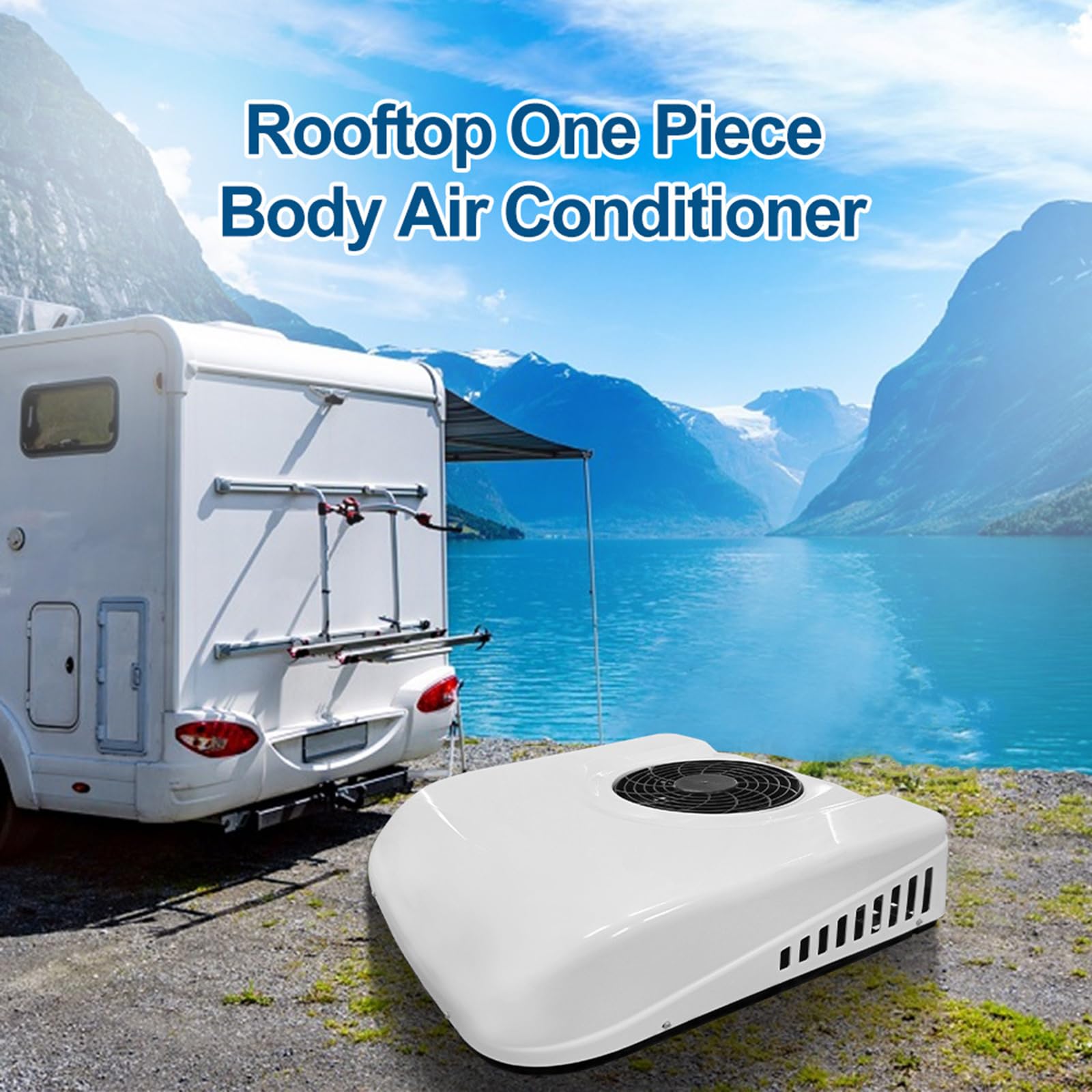 Aire Acondicionado para Techo de Caravana 2 en 1, Aire Acondicionado para camión eléctrico Universal de 12 V con refrigeración y calefacción, Funcionamiento de 8 Horas, para Caravana, camión