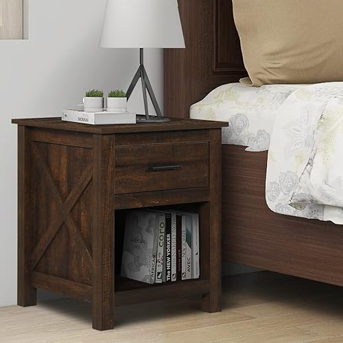 Miniatura 3 de LYNSLIM Juego de muebles de dormitorio de 4 piezas aparadores de madera y mesitas de noche con cajones muebles de dormitorio de granja con 2 mesitas