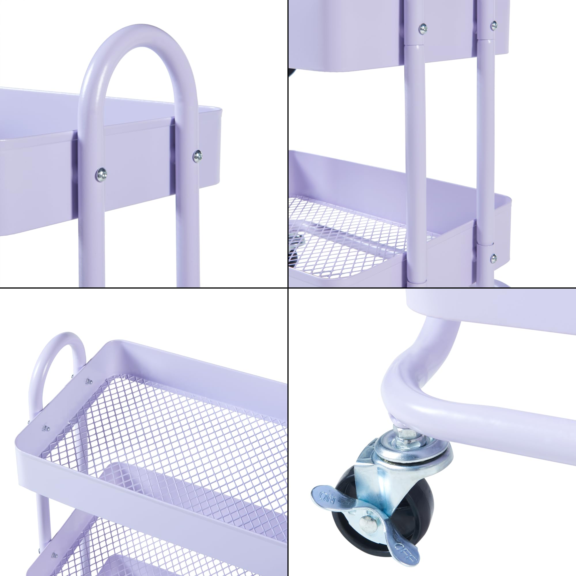 Carrello Da Stoccaggio En.casa Con 3 Contenitori E Ruote - Acciaio, Rosso, Per Casa/Ufficio - Foto 9