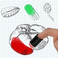 Vista 4 de 40 piezas de esponja para dedos con caja de almacenamiento para pintar tarjetas de tinta de tiza, dibujo