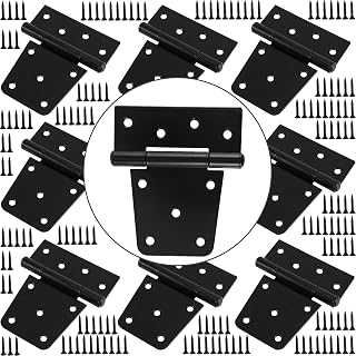 10 PCS 3-1/2 Inches Door Hinges, Heavy Duty Shed Hinges Gate Hinges, Square Barn Hinges for Door, Wooden Fence, Gate, Sheds, Cabinet, Shutter, Black