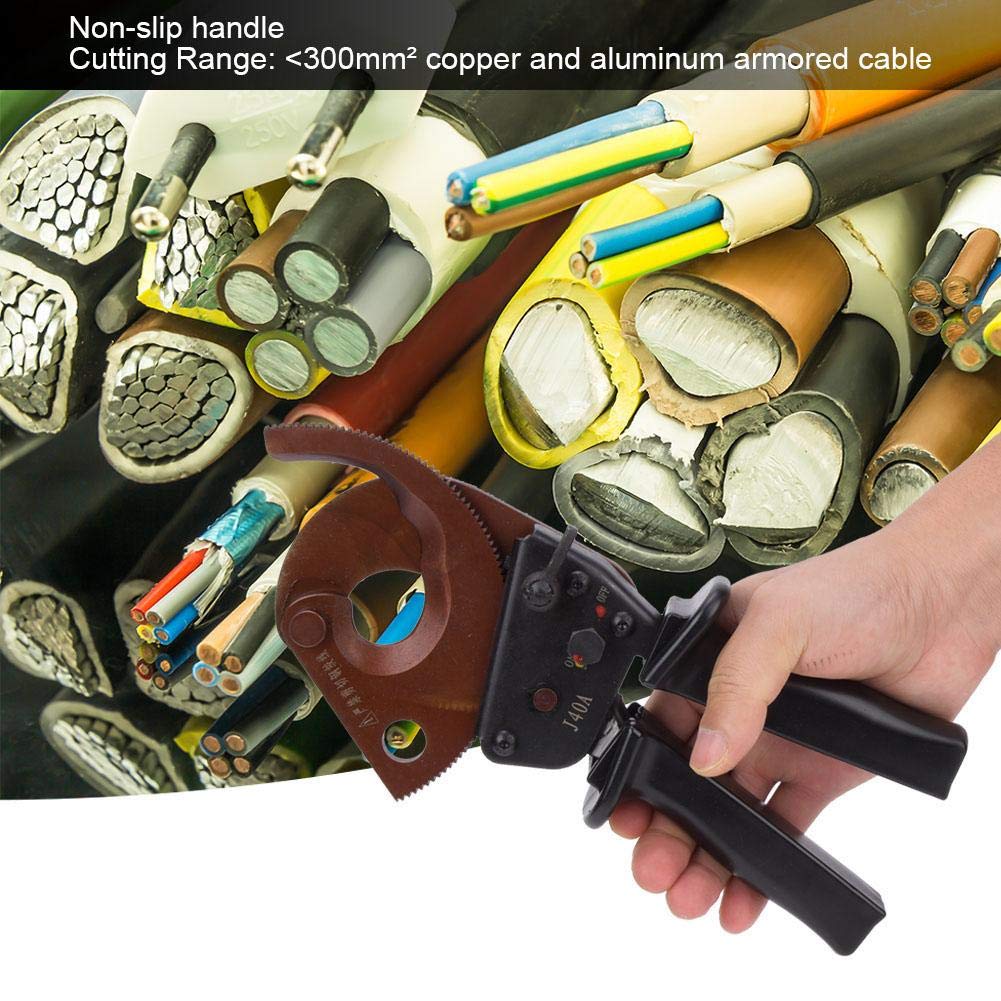 Wire Cutter, 40A 300mm² Wire Cutting Scissors, Ratchet Industrial Grade Cable Scissors Hardware Hand Operated Cutting Tool