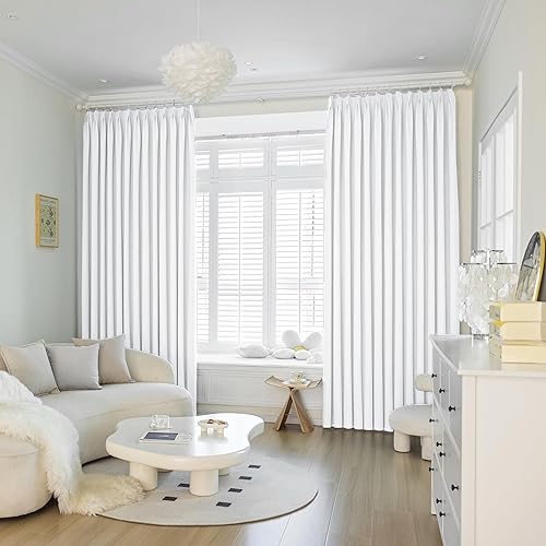Miniatura 2 de Cortina plisada total opaca de 54 pulgadas de ancho x 84 pulgadas de largo, cortina plisada impermeable de lino con textura triple con alzapaños
