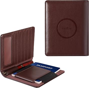 Passport Holder Men, Passport Cover Wallet with Full Find My Functionality, 6 Cards Slots, Travel Wallet, Travel Accessories Must Haves Anti-Lost, RFID Blocking, Dark Brown