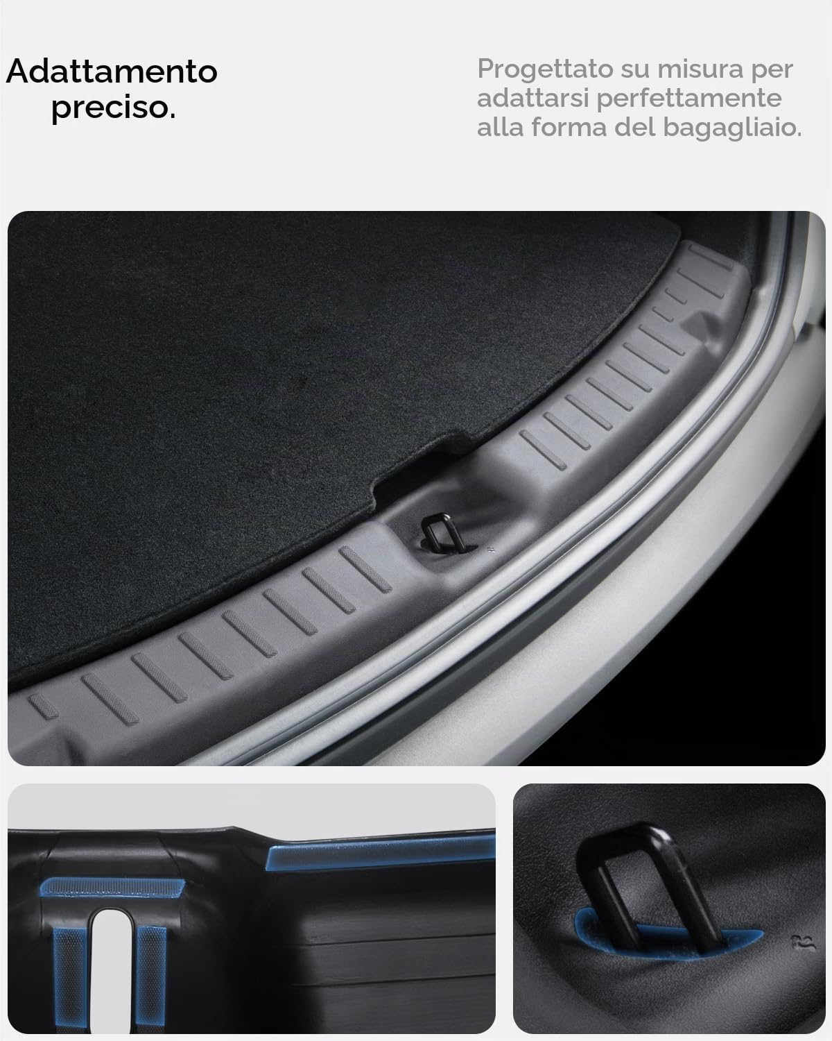 Spigen Tesla Model Y Juniper (Solo Premium & Performance 2025 2026) Protezione Paraurti Posteriore [TPE, Anti-Graffi con Velcro], Protezione Soglia Bagagliaio Compatibile con Tesla Model Y Juniper