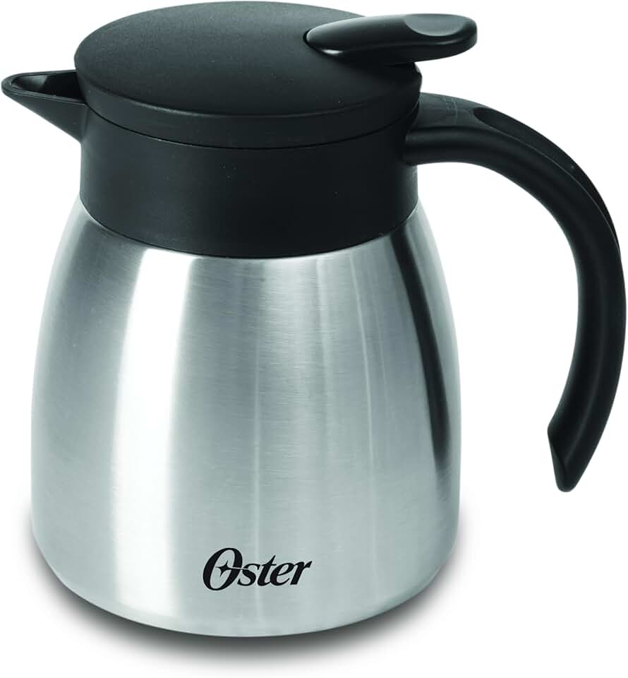 OSTER GARRAFA TÉRMICA EM AÇO INOX 500ML CASSELBECK – CORPO E CÁPSULA EM AÇO INOXIDÁVEL E TAMPA COM ALÇA EM BAQUELITE