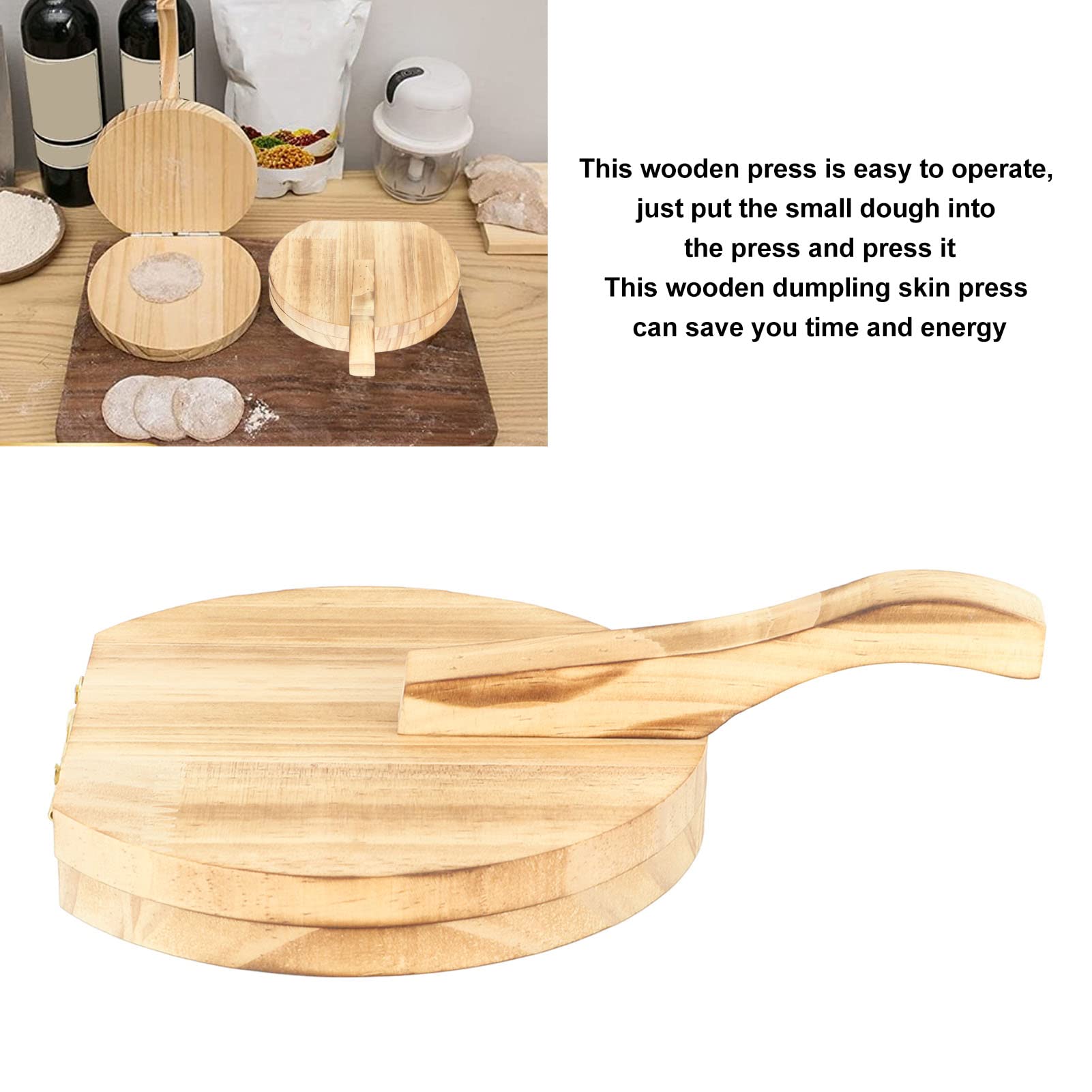 Herramienta de Prensado de Masa Prensador de Tortilla de Maíz de Madera Herramienta de Prensado de Masa de Madera Bola de Masa de Madera Piel Pastelería de Madera Rodillo de Pizza