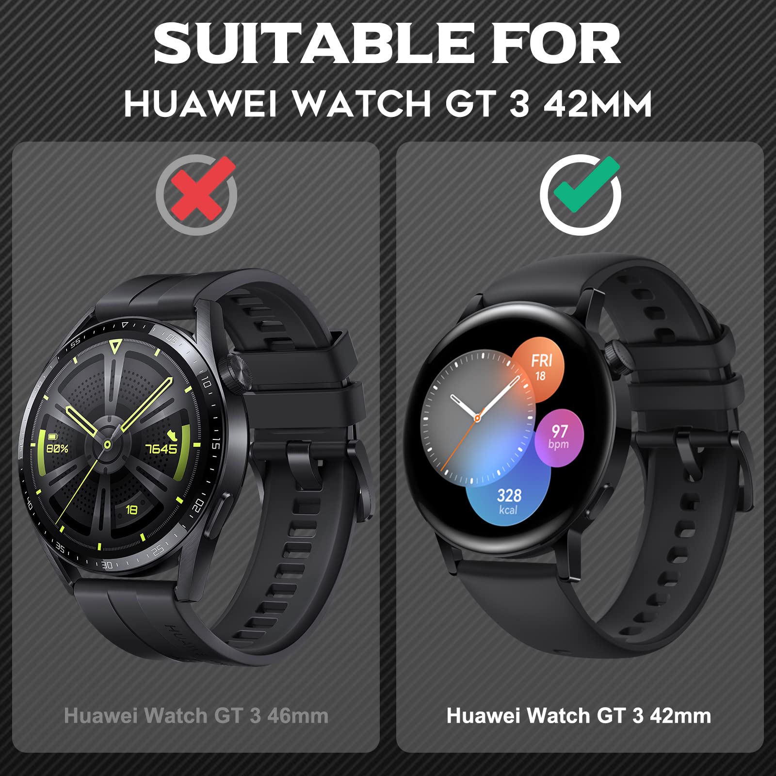 NEWZEROL 3 sztuki etui kompatybilne z Huawei Watch GT 3 42 mm, pełne pokrycie, etui ochronne, odporne na zarysowania, miękkie etui z TPU do Huawei Watch GT 3 42 mm - przezroczyste / różowe