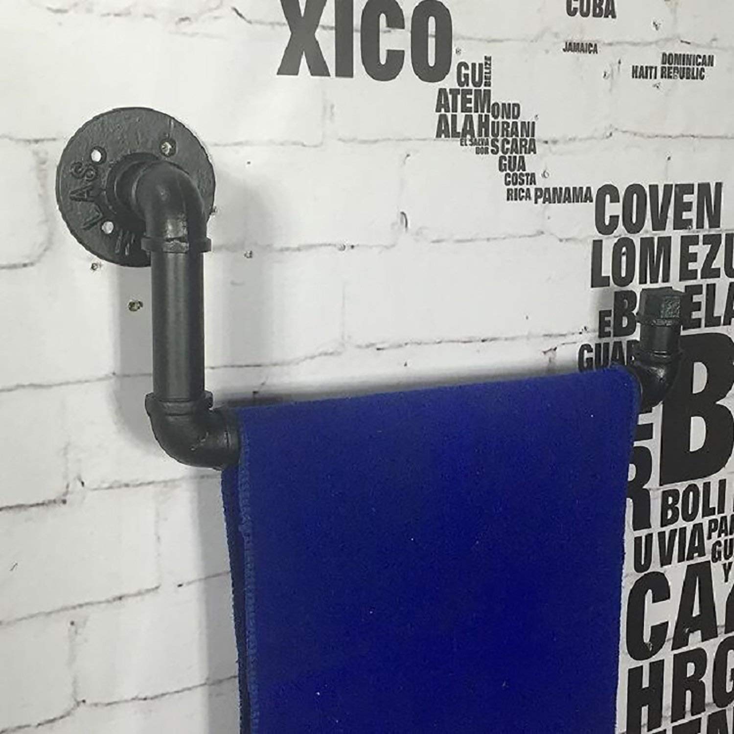 MU Estante de Almacenamiento de Pared, Muebles para el hogar Bastidores de Pared Decoraciones de Pared Retro Estilo de tubería de Agua Industrial Toalla Estante Adorno de Pared, Estante de Pared para