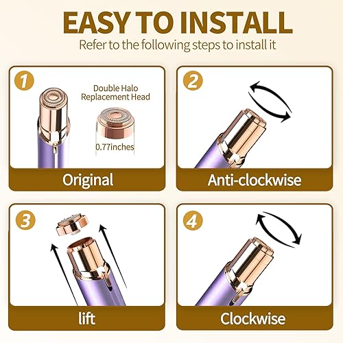 Miniatura 6 de Cabezales de repuesto para removedor de vello facial impecable, cuchillas de repuesto para acabado táctil, depilación impecable Gen 2 con bolsa de