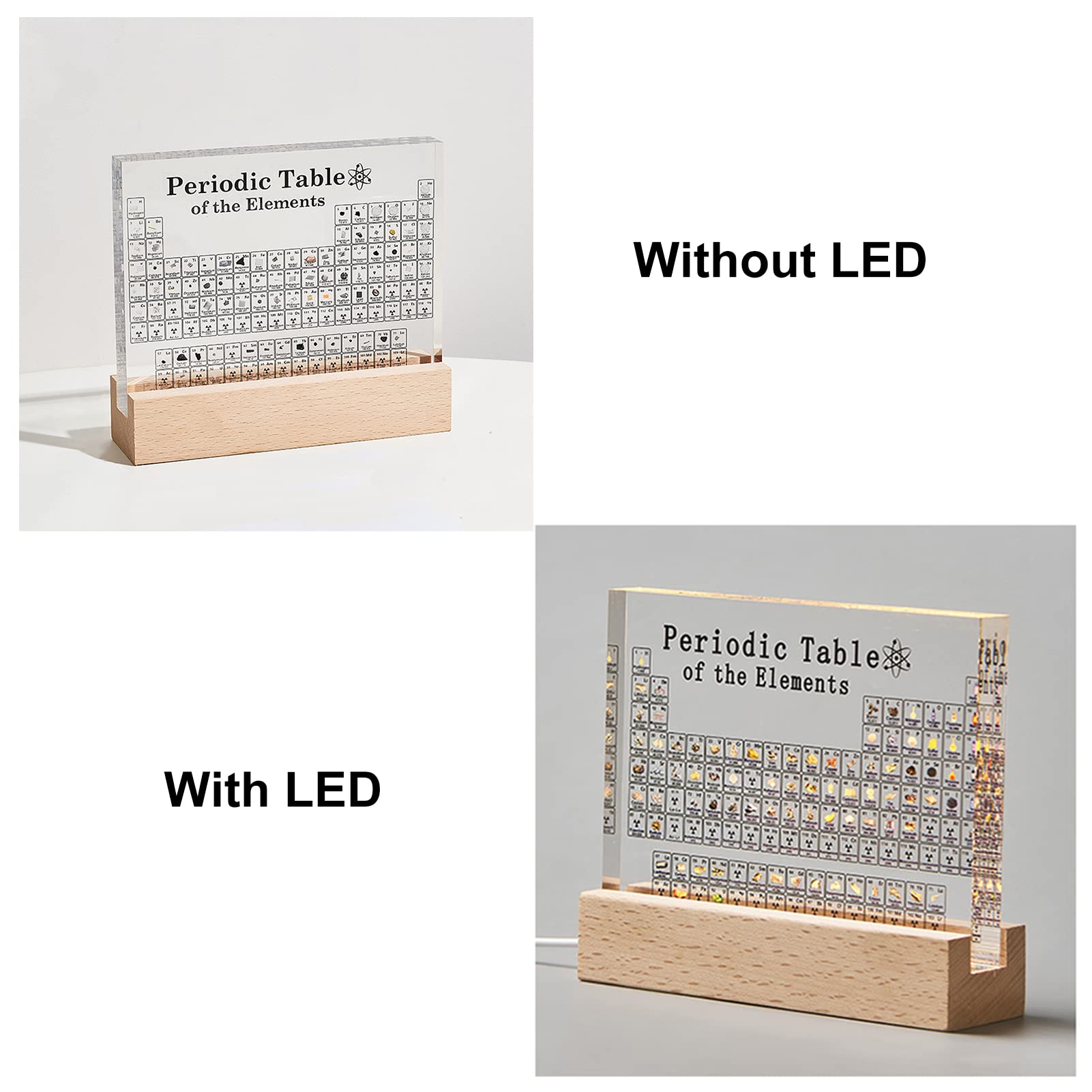 Tavola Periodica Elementi In Acrilico - Display Con Base LED, 150x114mm, Didattico E Decorativo - Foto 11