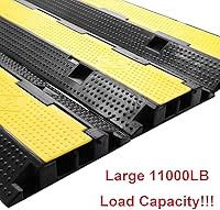 Vista 6 de Reliancer 3 Pack Dual Channel Rubber Cable Protector Ramp 2 Channel Traffic Speed Bump 11000lbs Capacity Heavy Duty Driveway Hose Cover Ramp Cord