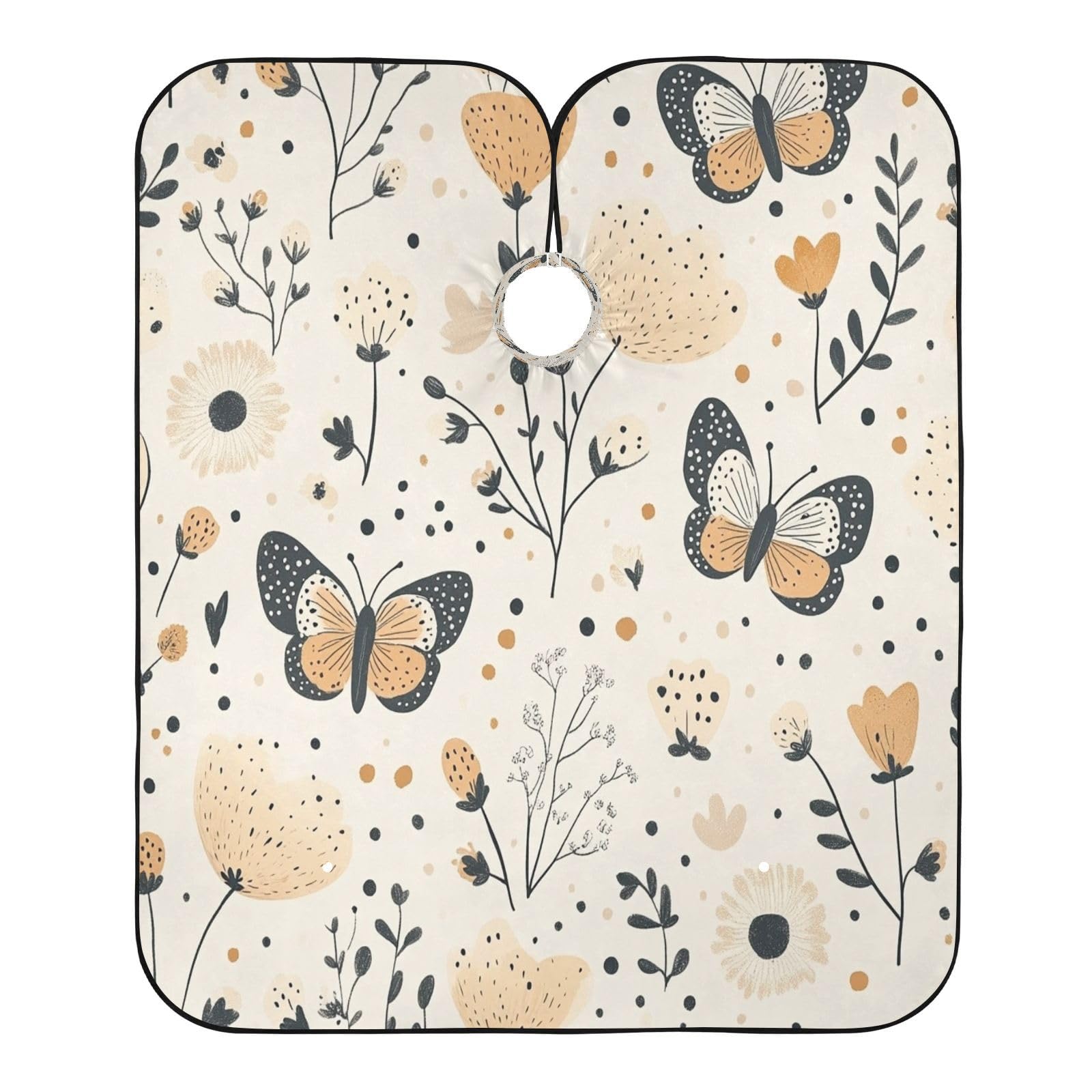 Kigai Flower Butterfly Hair Cutting Cape for Men & Women Waterproof Barber Cape Professional Hairdressing Salon Styling Apron with Adjustable Closure Snap