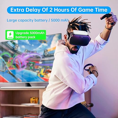 Miniatura 4 de Battery Pack for Meta Oculus Quest 2 5000mAh Extra 2 Hours Playtime Meta Oculus Quest 2 VR Extended Extra Battery Pack
