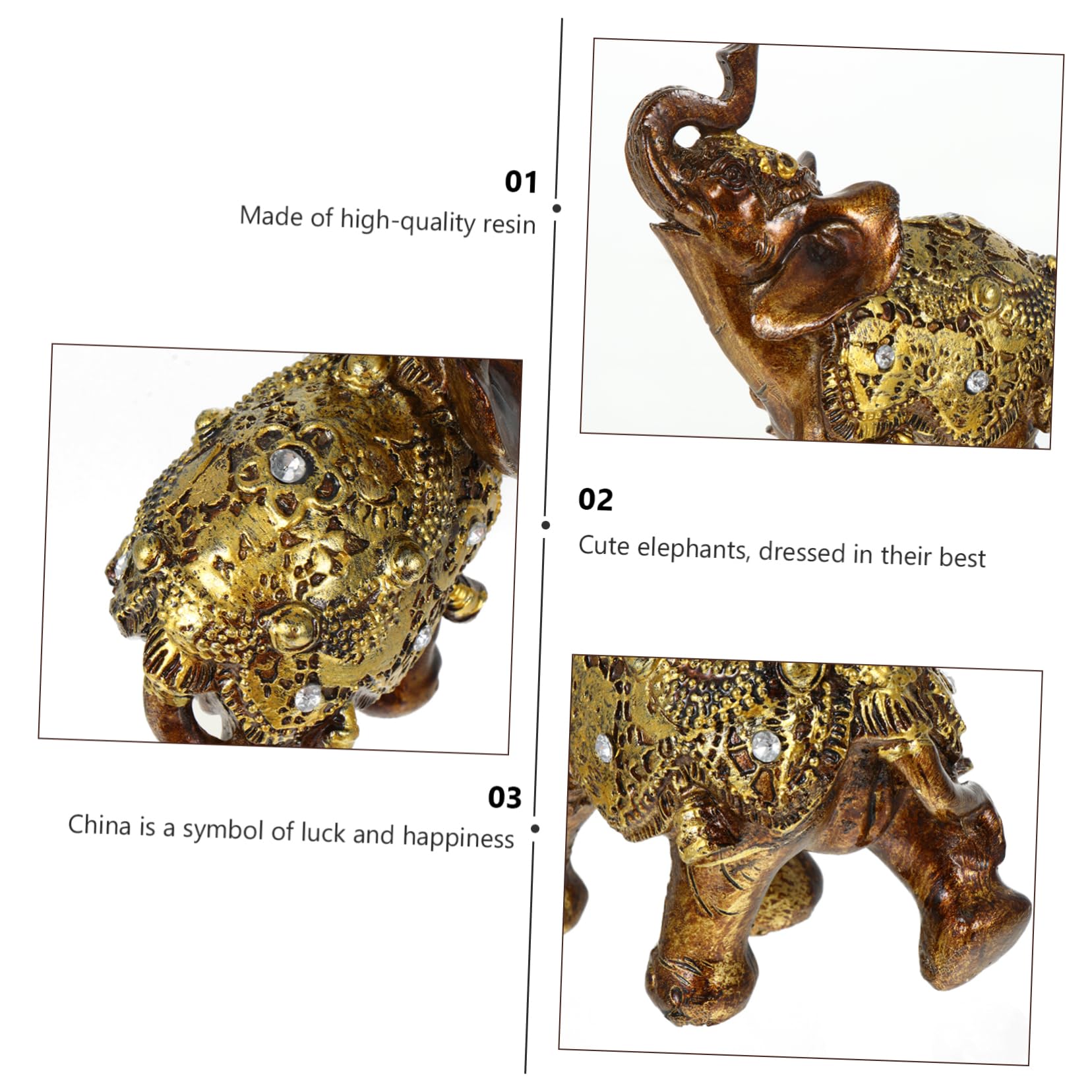 ABOOFAN 2 Pz ornamenti di elefanti decorazione scrivania bedroom decoration statuetta di elefante arredamento antico elefante decorazioni casa ornamento figurina feng shui Home decor
