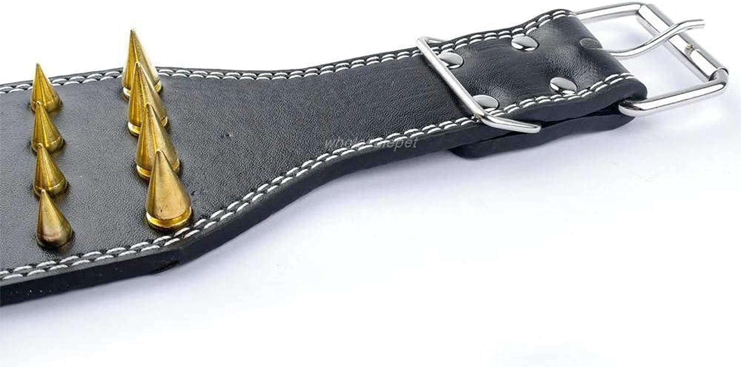 3 Zoll breites Hundehalsband aus Leder mit Spikes und Nieten für große Hunderassen, Größen ML XL, rot, L