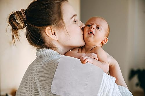 Miniatura 9 de Paños para eructos para niños y niñas, paquete de 7 unidades, grandes, 100% algodón, trapos extraabsorbentes de doble capa, color menta