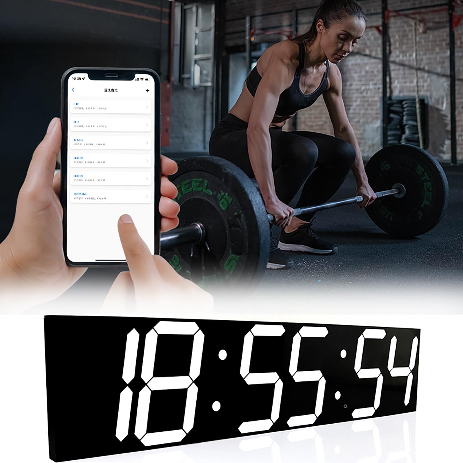 Temporizador De Competición, Reloj Deportivo LED, Control Remoto De Teléfono Móvil, Configuración Personalizada De Grupo Deportivo, Distancia Visual De 50 Metros, Inducción Automática