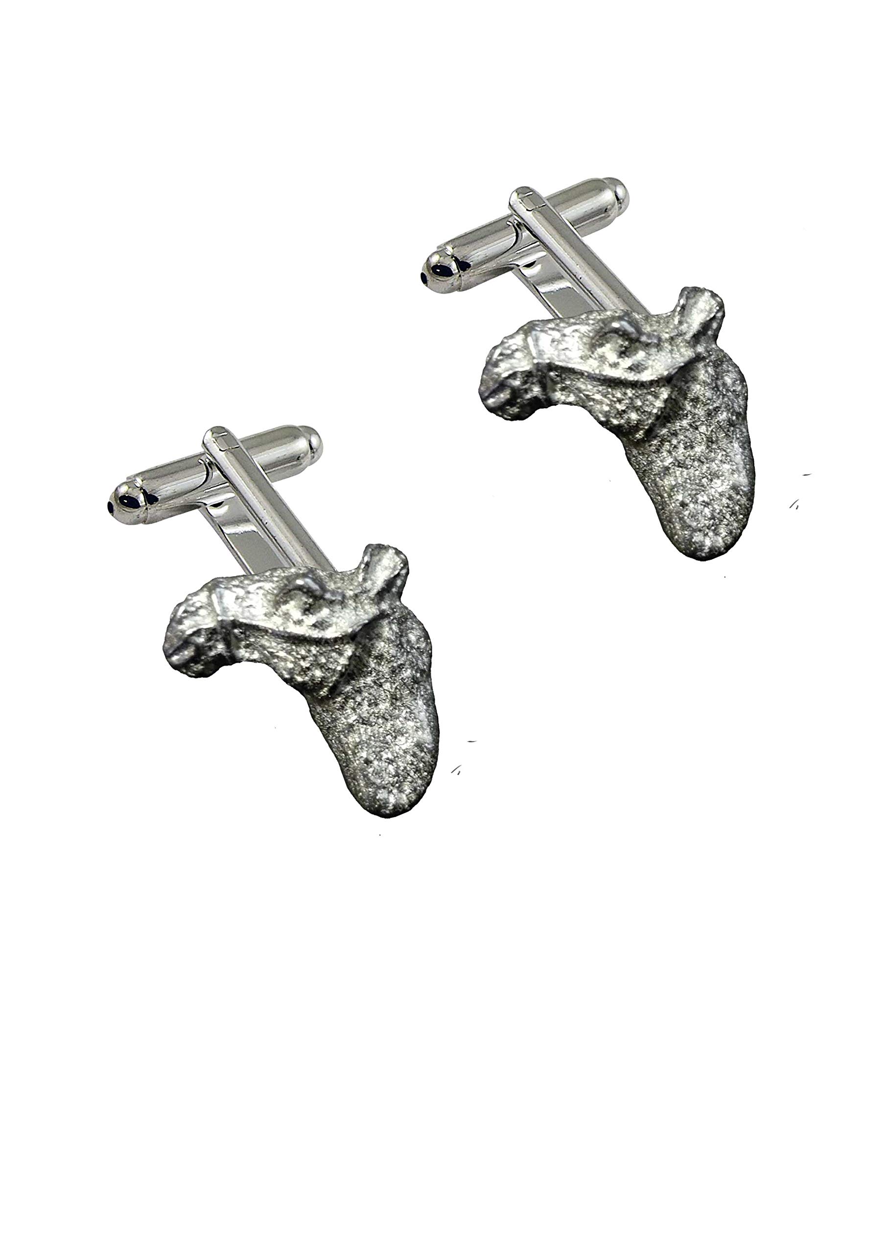 GIFTSFORALLFT445 Camel's Head 1.7x2cm Pair of Cufflinks Made From Fine English Modern Pewter POSTED BY US GIFTS FOR ALL 2016 FROM DERBYSHIRE UK