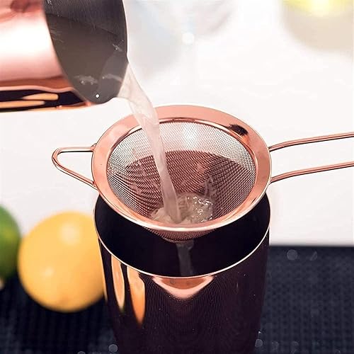 Miniatura 7 de ONOTEC Juego de coctelera de cobre rosa con kit de camarero mezclador de Martini de acero inoxidable de 11 onzas, mezclador, cuchara mezcladora,
