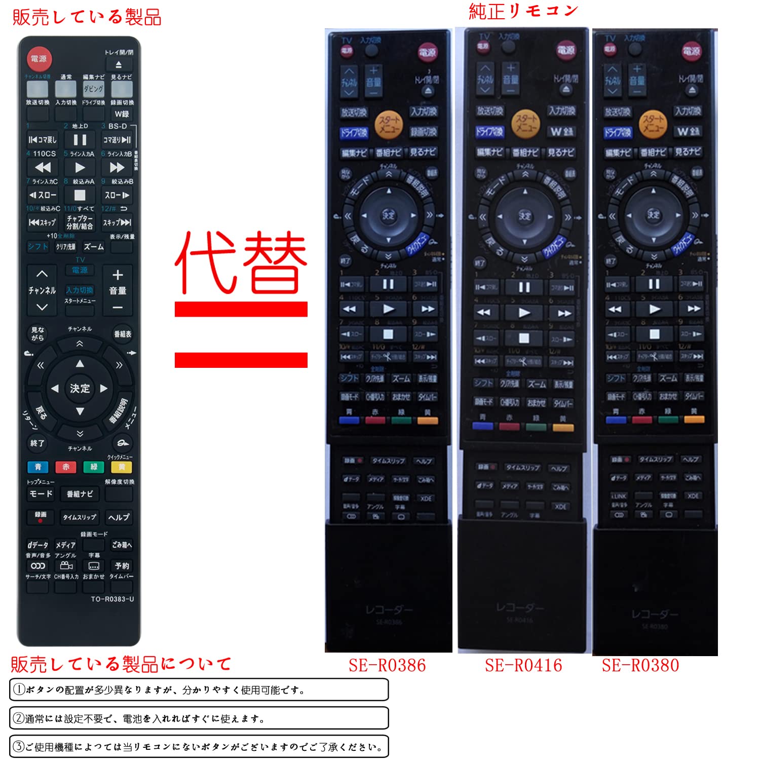 Amazon | ブルーレイディスクレコーダー用リモコン Fit For