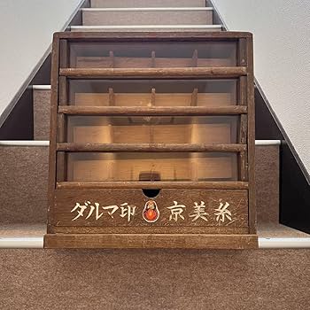 Amazon.co.jp: 糸ケース ダルマ印 京美糸 レトロ アンティーク 飾り棚
