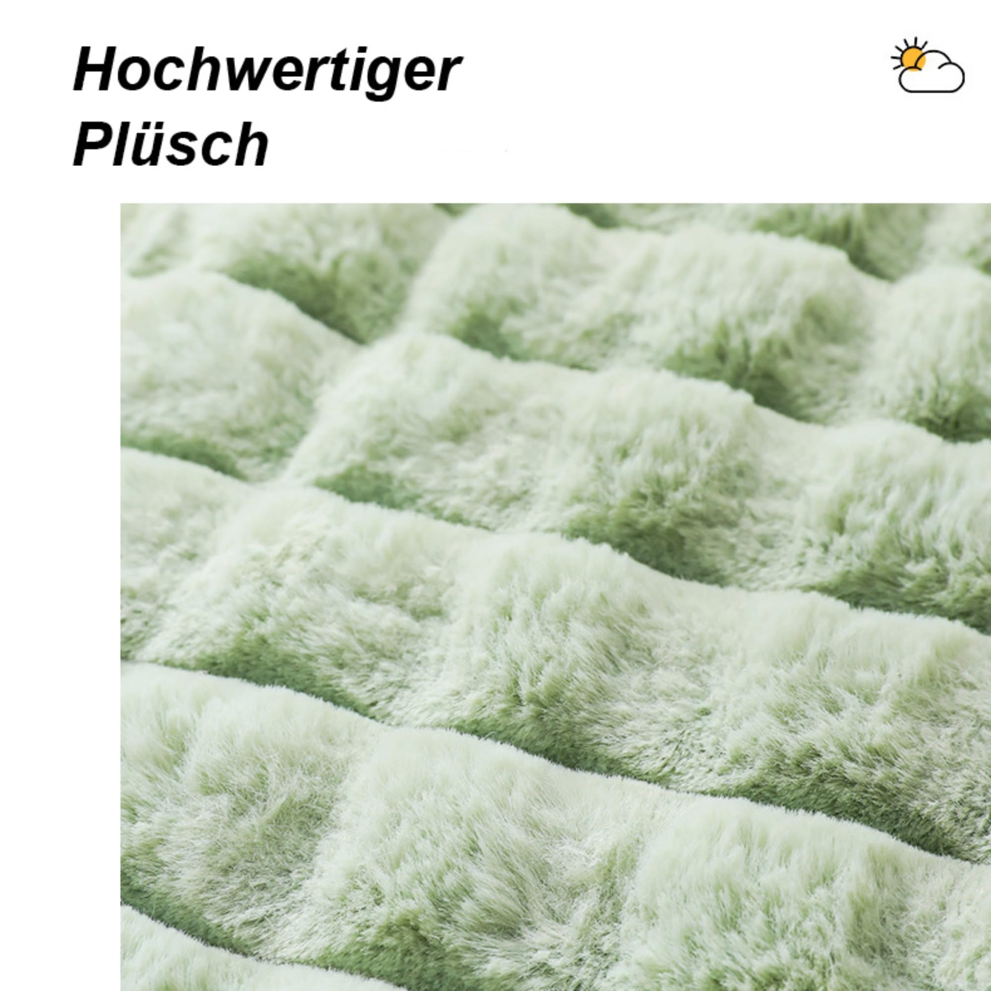 Hundekissen Waschbar, Hundedecke Flauschig mit Kissen, Plüsch Hundebett Mittelgroße Hunde, Katzenkissen für Haustiere Aller Größen (Grün,60x40 cm)
