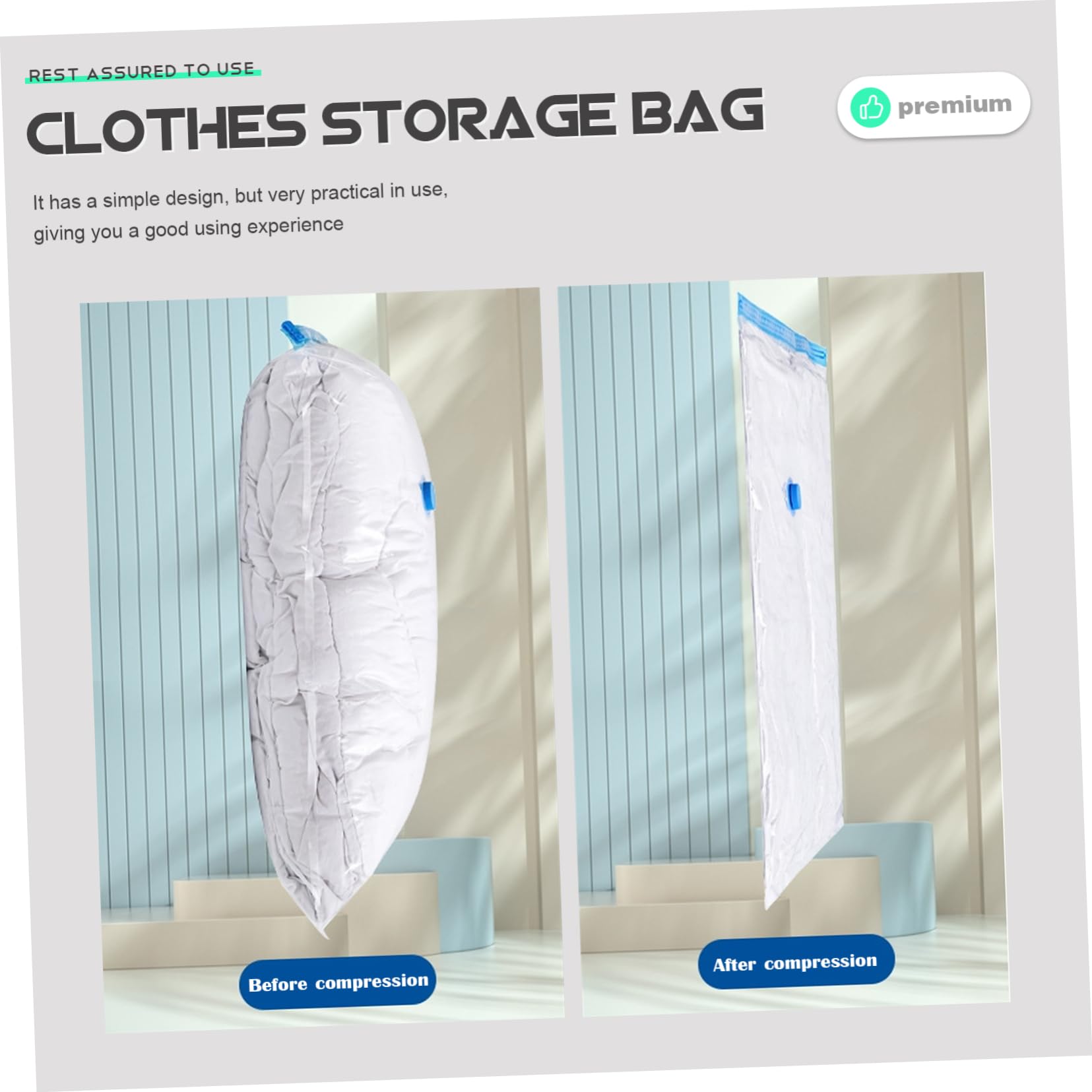 3 Juegos de Bolsas de Almacenamiento al vacío Bolsas de Almacenamiento de Ropa Bolsas de Almacenamiento Impermeables Ropa de Viaje Bolsa de Ropa de Viaje Bolsas de Almacenamiento