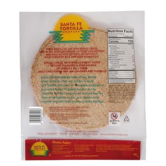Santa Fe Tortilla Company Carb Chopper 9in Keto-Friendly Low-Carb Tortilla Wraps (22ct) - 5 Net Carbs, 100 Calories, 8g Fiber & Protein, 100% Whole Grain & Flax, Vegan, Heart-Healthy, No Trans Fats, Aluminum-Free, Kosher Certified, USA Made, Resealable Freshness