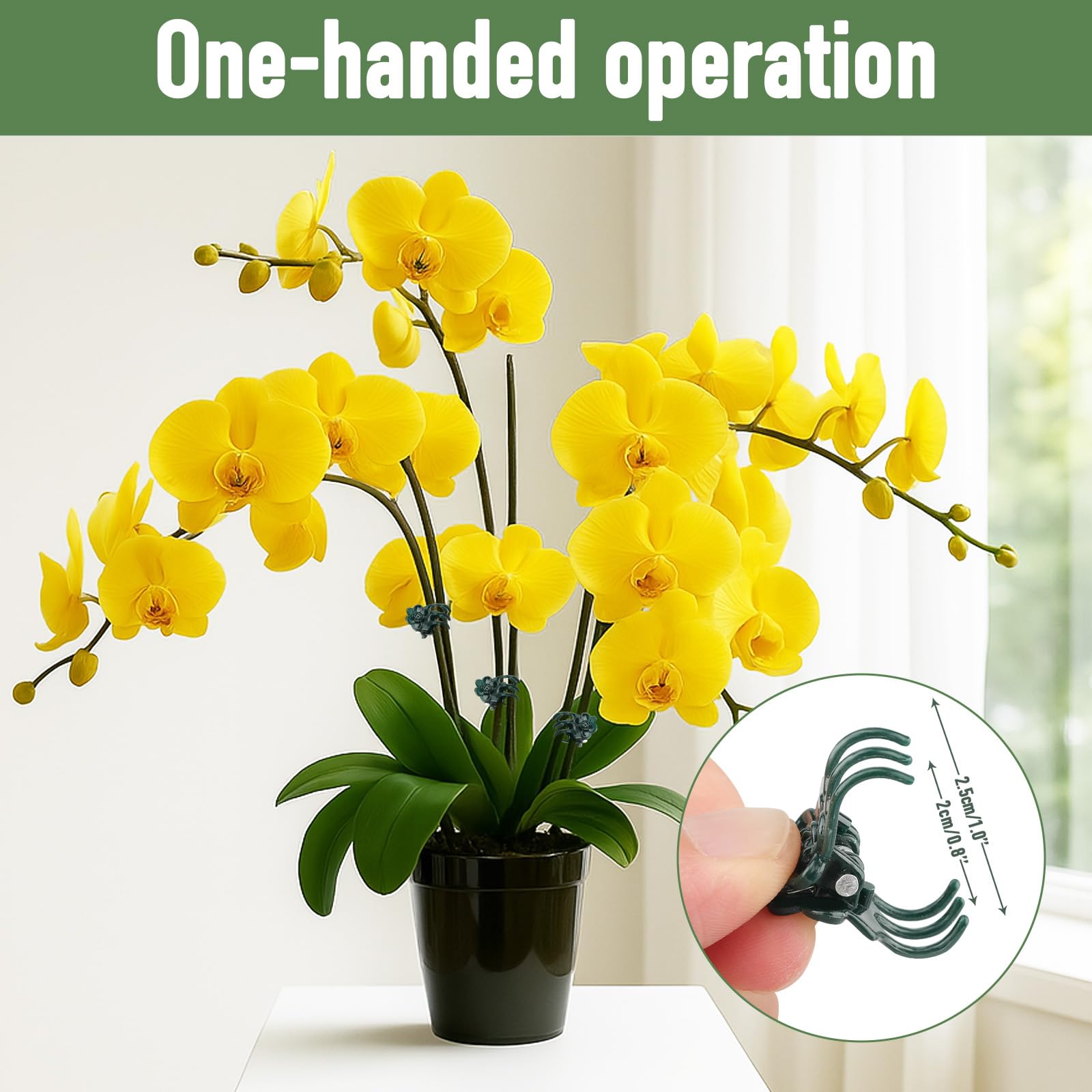 DeJivsin 50 Supporti per Orchidee, Clip per Piante, Piccole Clip per Piante, Piante Rampicanti, Clip in Rattan, Clip per Vite, Clip per Piante da Giardino per Sostenere e Fissare Piant
