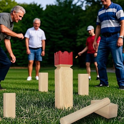 Miniatura 7 de Juegoal Kubb - Juego de juego de patio trasero juego de lanzamiento al aire libre con bolsa de transporte