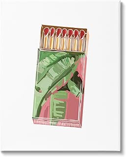 Stupell Industries Floral Pink Matchbox Design Square Cutout Shape Canvas Wall Art, Design by Amelia Noyes