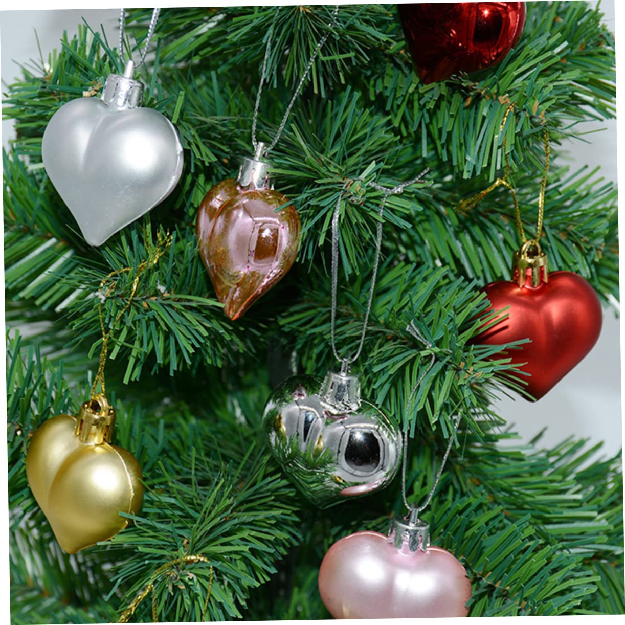 ULTECHNOVO 108stücke Herzförmige Hängende Weihnachtskugeln Für Valentinstag Hochzeiten Leichte Wiederverwendbare Dekoration Für Partys Und Festlichkeiten