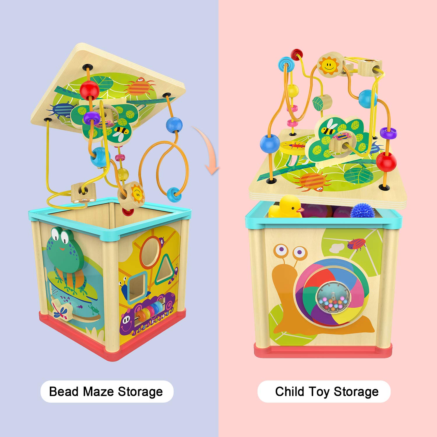 top bright activity cube toys baby educational wooden bead maze shape sorter 1 year old boy girl