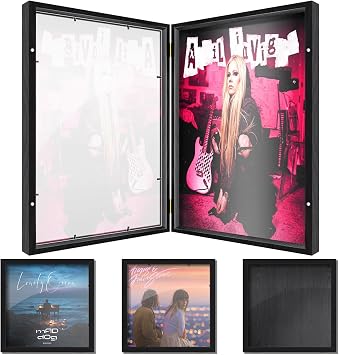 Pacify Vinyl Record Frame, 12x12 Inch Acrylic LP Album Frames for Vinyl Records with Clear Magnetic Front Opening, Wall Mount Record Album Frame for Music Room Decor 2, 12X12
