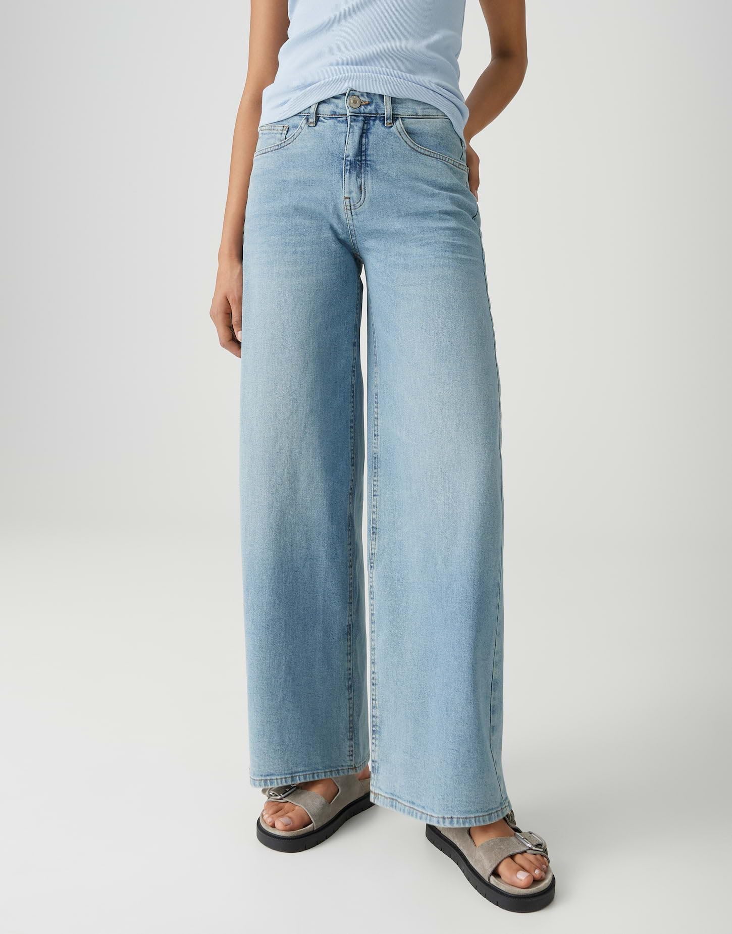 OPUS Damen Palazzo | MIVA Retro Palazzo Jeans mit elastischem Komfortbund Mid Rise